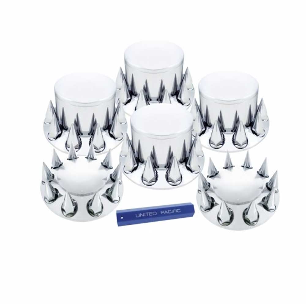 Front & Rear Dome Axle Cover Kit with Spike Nut Covers, 33mm Thread-On