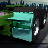 31" Green Smoke and Mirror Quarter Fenders with Triangle Mounting Kit