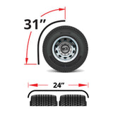 31" Green Smoke and Mirror Quarter Fenders with Triangle Mounting Kit