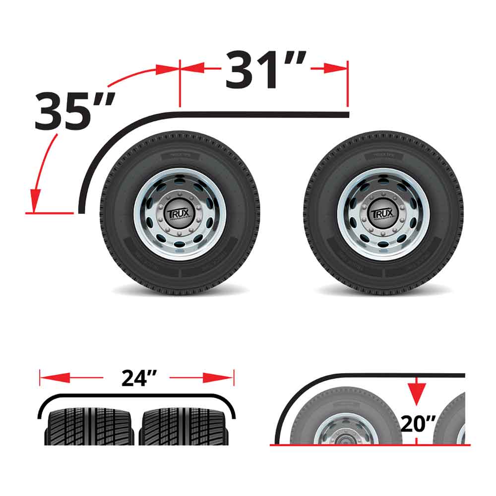 66" Polished Aluminum Half Fenders