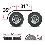 66" Polished Aluminum Half Fenders