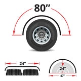 80" Polished Aluminum Single Axle Fenders