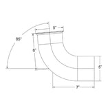 5"OD 85 Degree Aluminized Elbow