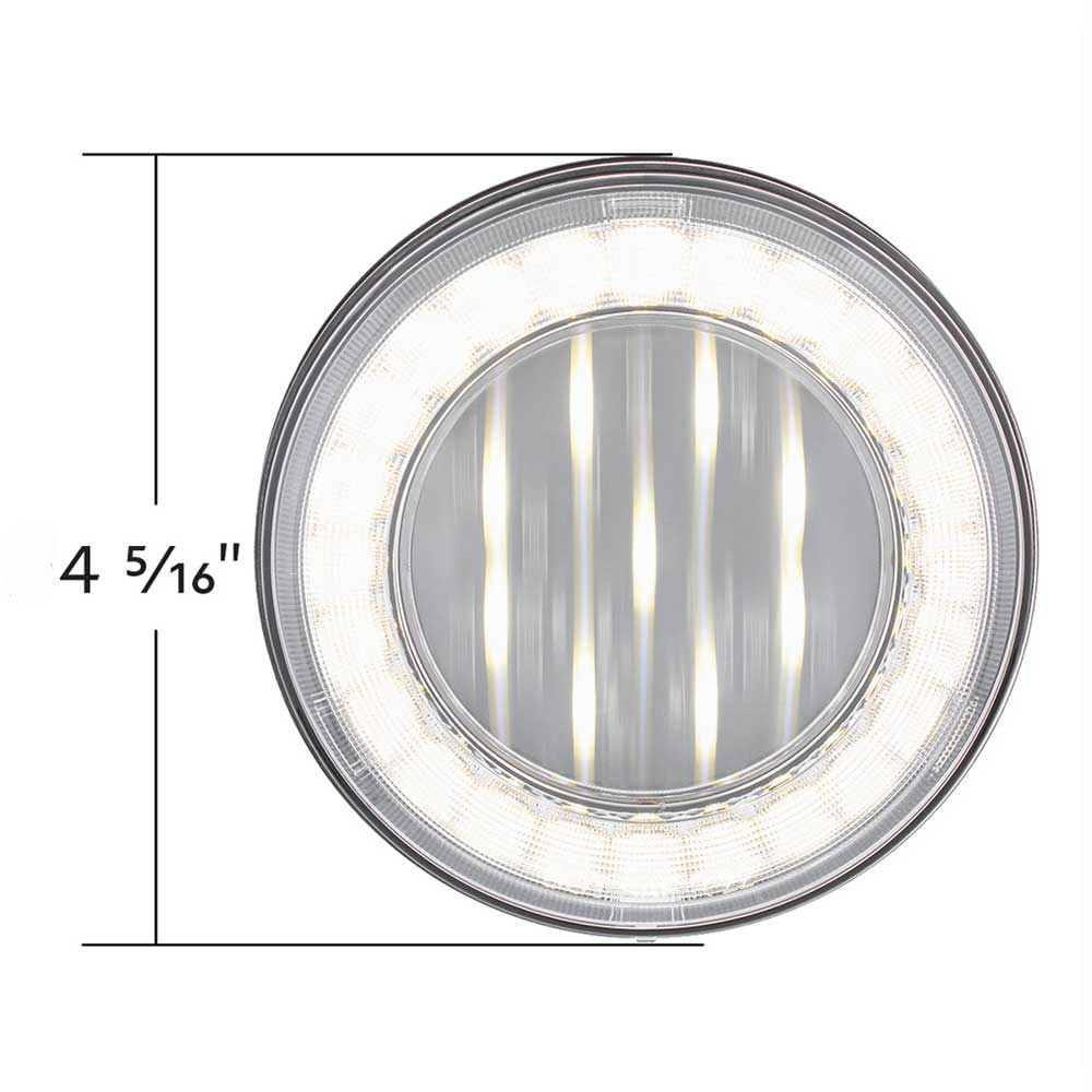 4" Round 33 White LED Lumos X-Series Back Up Light with Clear Lens