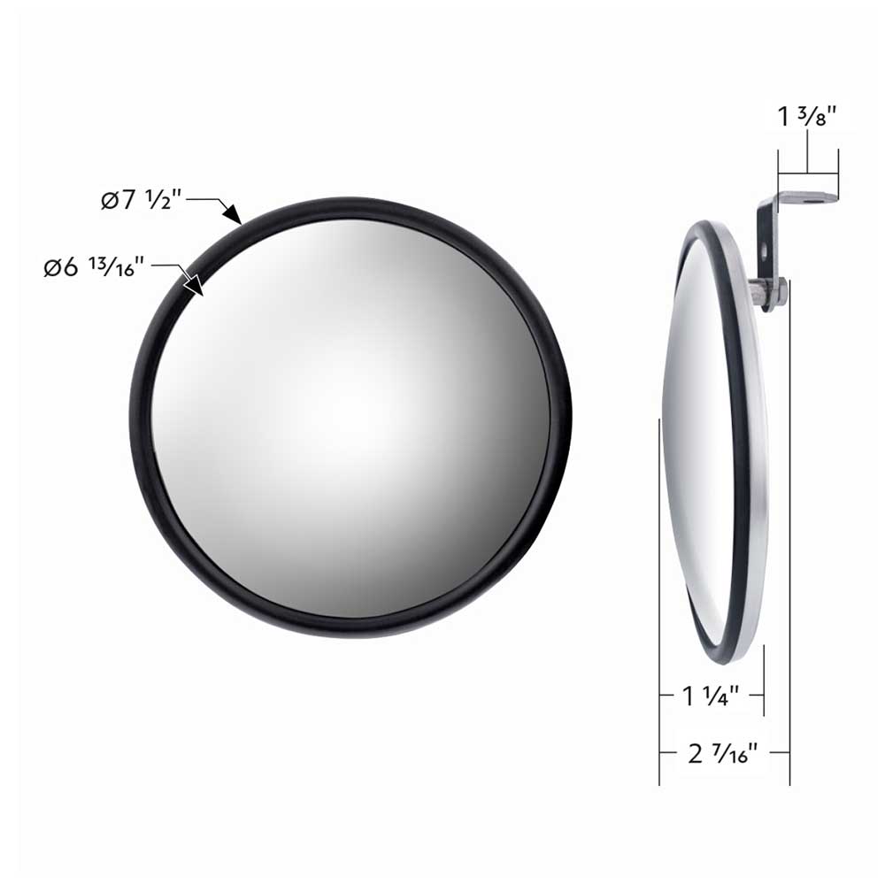 7-1/2" Stainless Steel 320R Contour Radius Convex Mirror