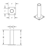 8" Quarter Fender Flange Mount Mounting Post