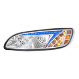 Peterbilt 382, 384, 386, 387 Chrome LED Headlight with RGB Position Light Bar