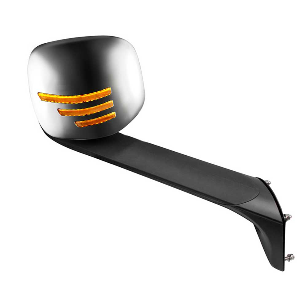 Freightliner Cascadia Chrome Heated Mirror with Sequential LED Turn Signal