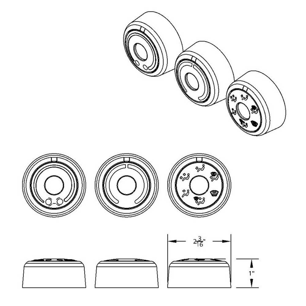 Freightliner Cascadia 2018+ Chrome A/C Control 6-Piece Dial Covers