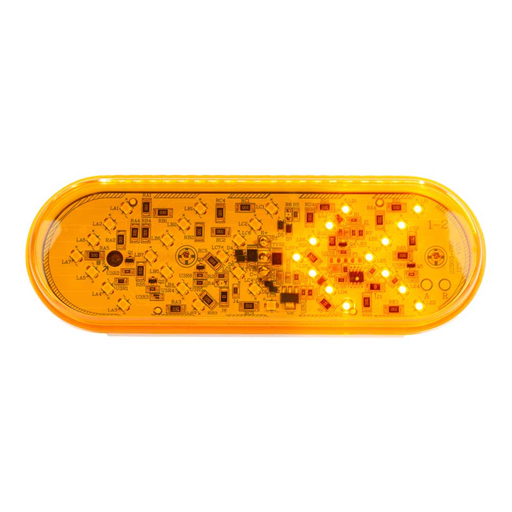 6" Amber 35 LED Oval Sequential Turn Signal Light