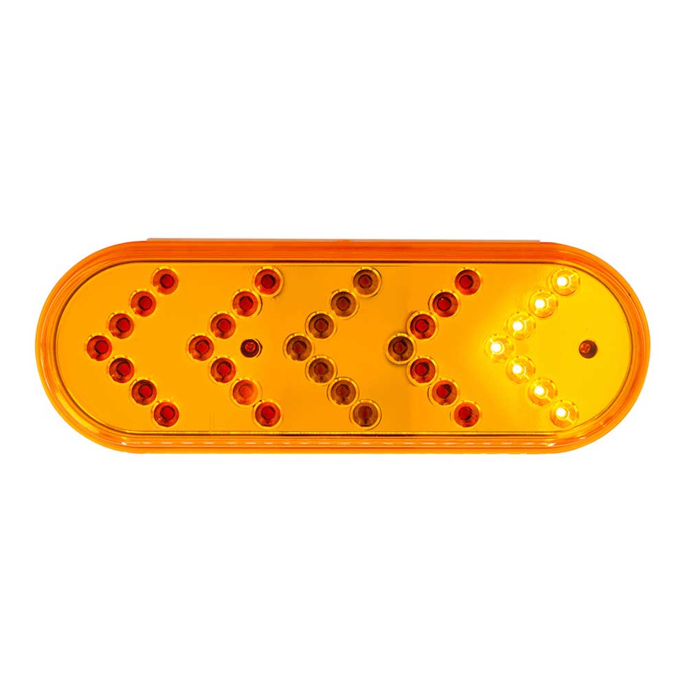6" Amber 35 LED Reflector Oval Sequential Turn Signal Light