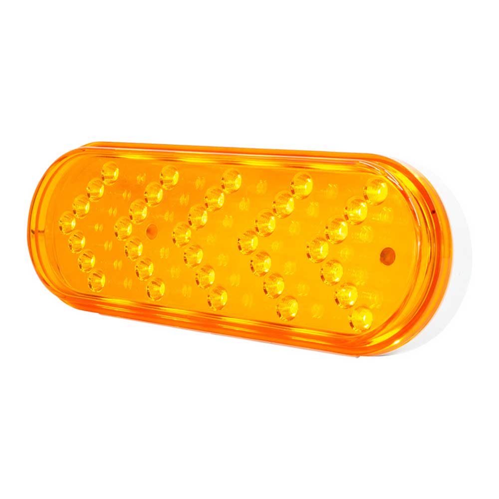 6" Amber 35 LED Reflector Oval Sequential Turn Signal Light