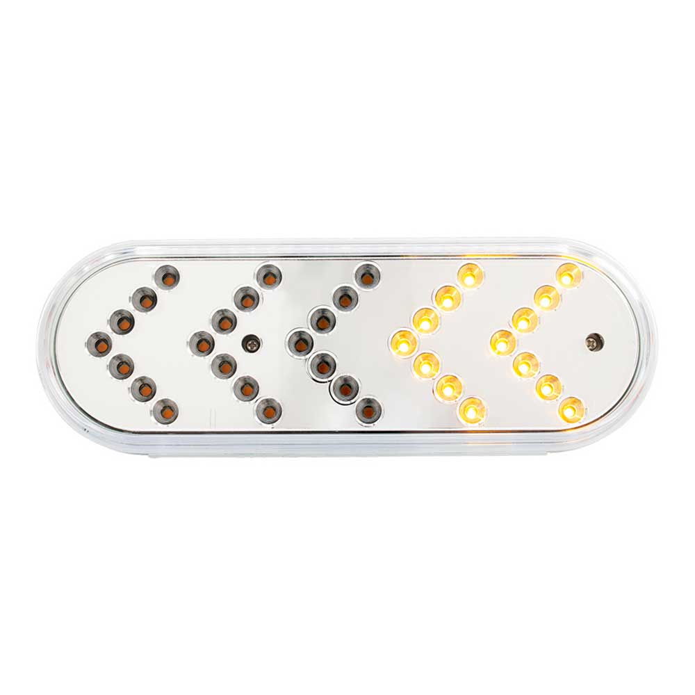 6" Amber 35 LED Reflector Oval Sequential Turn Signal Light