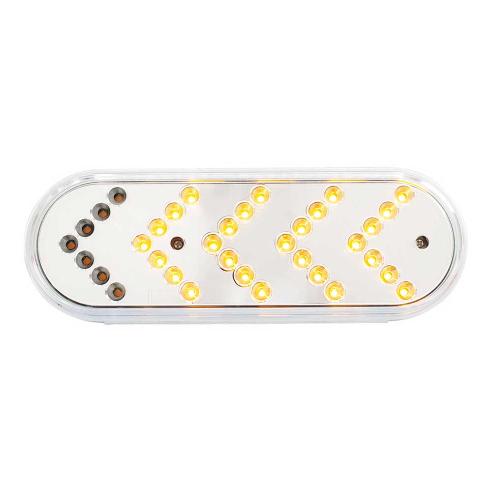 6" Amber 35 LED Reflector Oval Sequential Turn Signal Light