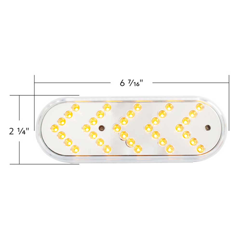 6" Amber 35 LED Reflector Oval Sequential Turn Signal Light