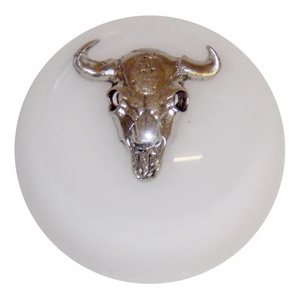 White Cow Skull Brake Knob