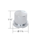 15/16" x 1-1/2" Chrome Plastic Pointed Nut Covers - 10PK Push On