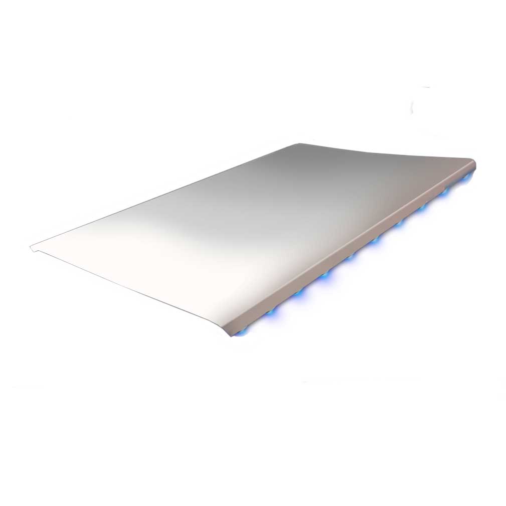 3' Stainless Steel Rounded Deck Plate with 10 Downward Facing 3/4" Light Holes