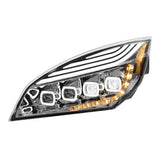Freightliner Cascadia 2018+ Chrome Quad LED Headlight with LED DRL & Sequential Signal