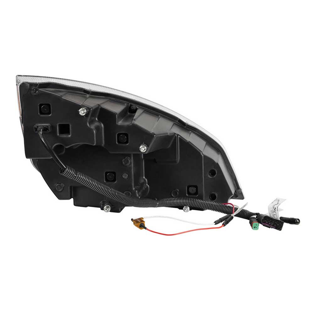 Freightliner Cascadia 2018+ Black Quad LED Headlight with LED DRL & Sequential Signal