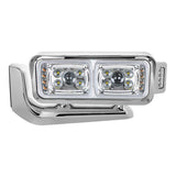 Peterbilt Chrome 10 High Power LED Projection Headlight Assembly with Mounting Arm and Turn Signal Side Pod