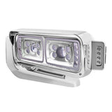 Peterbilt Chrome 10 High Power LED Projection Headlight Assembly with Mounting Arm and Turn Signal Side Pod