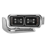 Peterbilt Black Inner Housing 10 High Power LED Projection Headlight Assembly with Mounting Arm and Turn Signal Side Pod