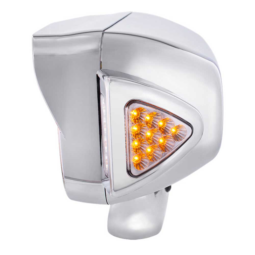Peterbilt Black Inner Housing 10 High Power LED Projection Headlight Assembly with Mounting Arm and Turn Signal Side Pod