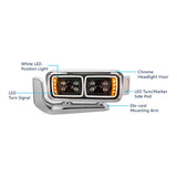 Peterbilt Black Inner Housing 10 High Power LED Projection Headlight Assembly with Mounting Arm and Turn Signal Side Pod