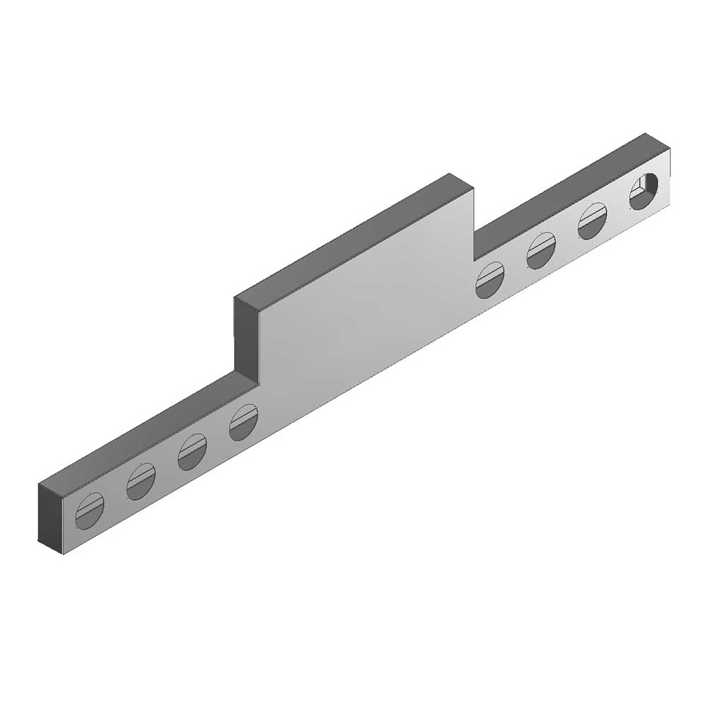 Reverse One-Piece 96" Stainless Steel T-Bar with Eight 4" Light Cutouts