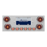 Stainless Steel Center Panel with Four 4" Abyss and Six 2" LED Lights with Bezels