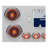 Stainless Steel Center Panel with Four 4" Abyss and Six 2" LED Lights with Bezels