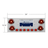 Stainless Steel Center Panel with Four 4" Abyss and Six 2" LED Lights with Visors