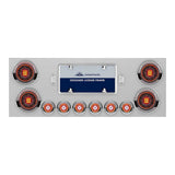 Stainless Steel Center Panel with Four 4" Abyss and Six 2" LED Lights with Visors