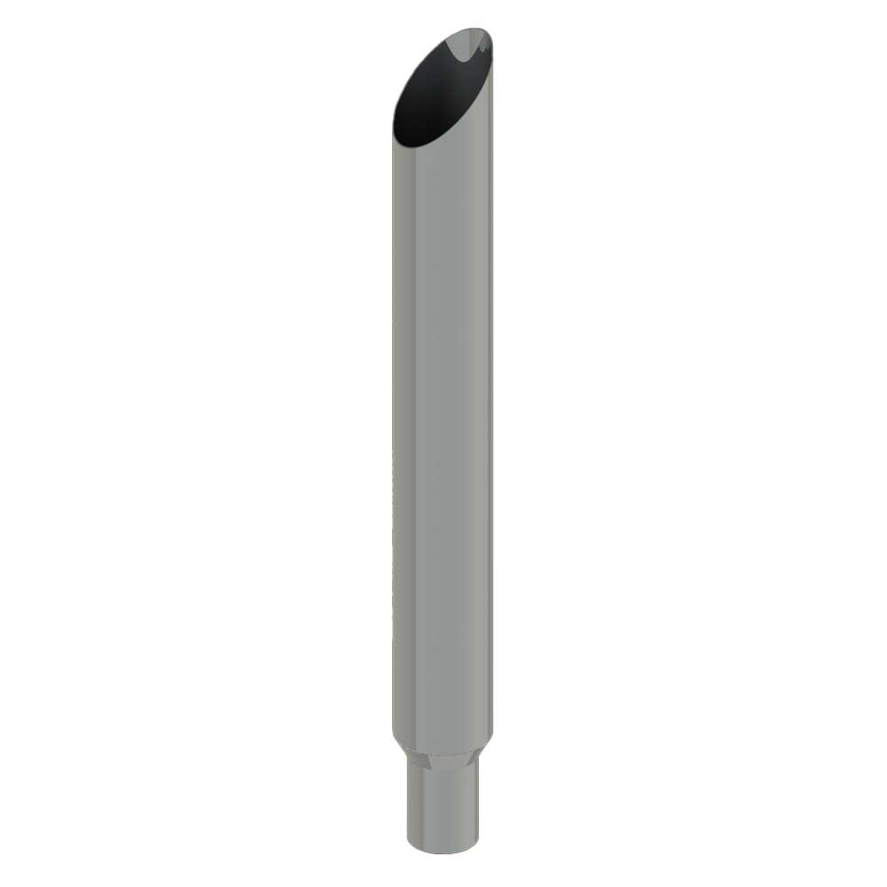 8"-5"D x 64"L Mitered Chrome One-Piece Stack with Extended Tapered End