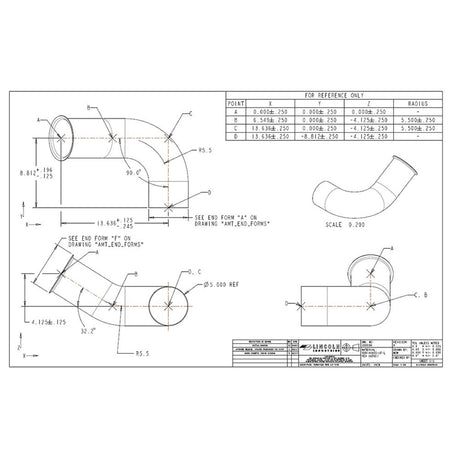 PB 386, 388, 389 turbo down 5" pipe for exhaust with 3406E Caterpillar engine, close-up