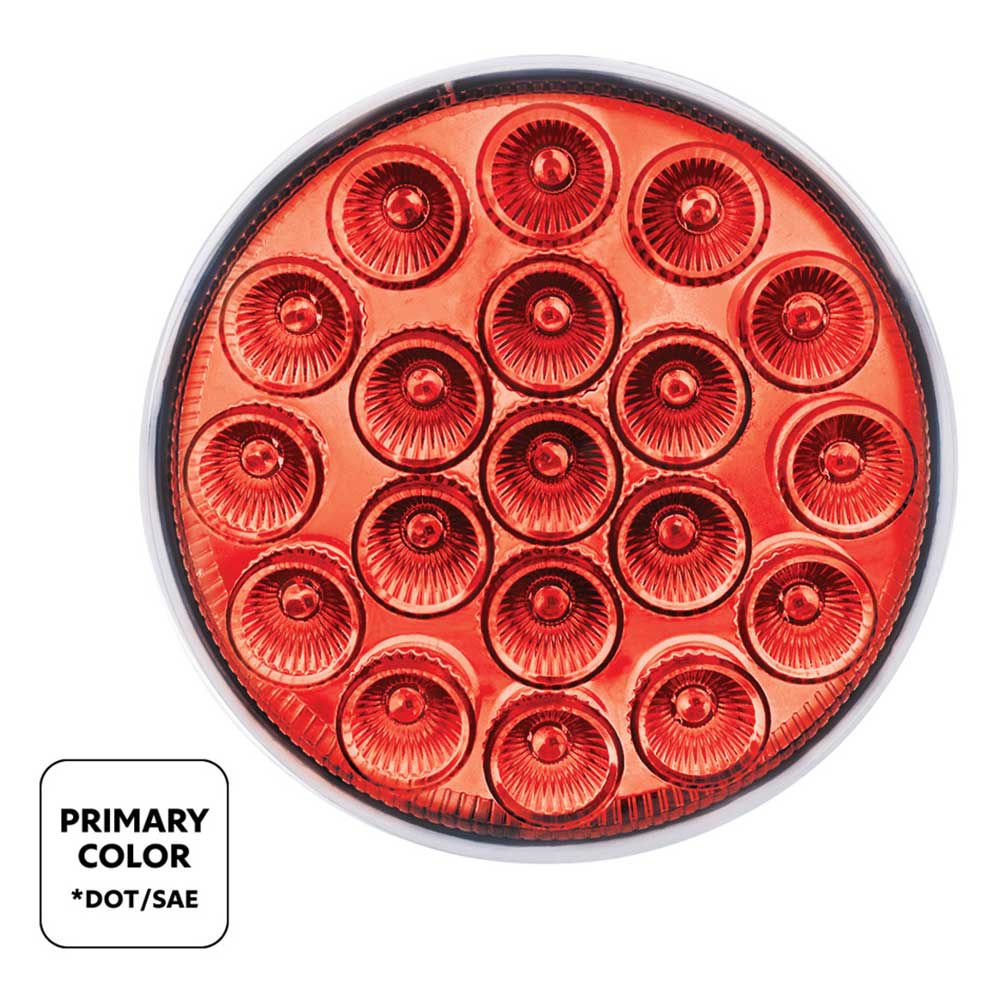 4" Double Fury Red, Amber 19 LED Stop, Turn, Tail Light with Clear Lens