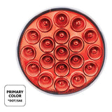 4" Double Fury Red, Amber 19 LED Stop, Turn, Tail Light with Clear Lens