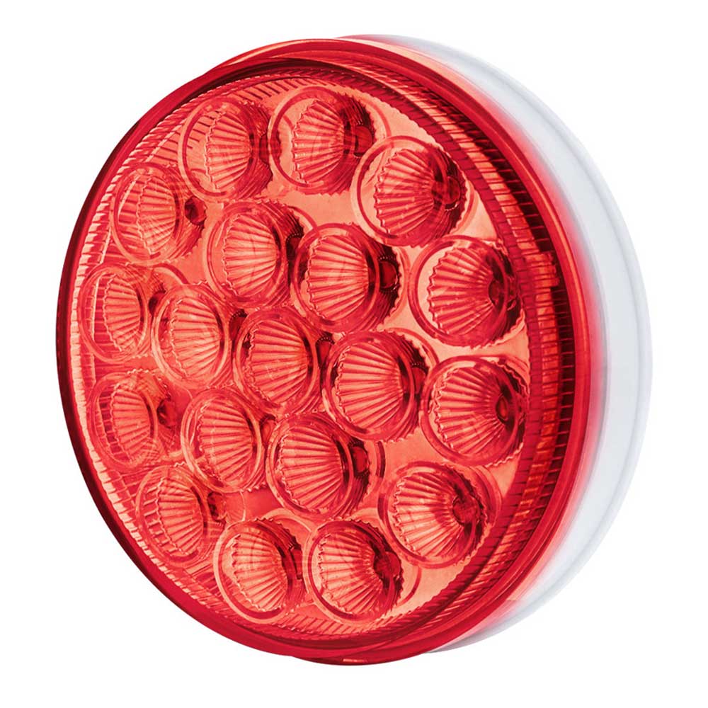 4" Double Fury Red, Amber 19 LED Stop, Turn, Tail Light with Clear Lens