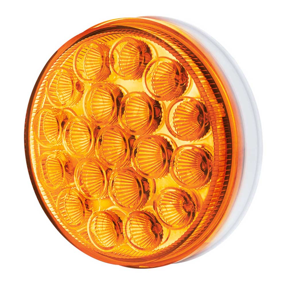 4" Double Fury Red, Amber 19 LED Stop, Turn, Tail Light with Clear Lens