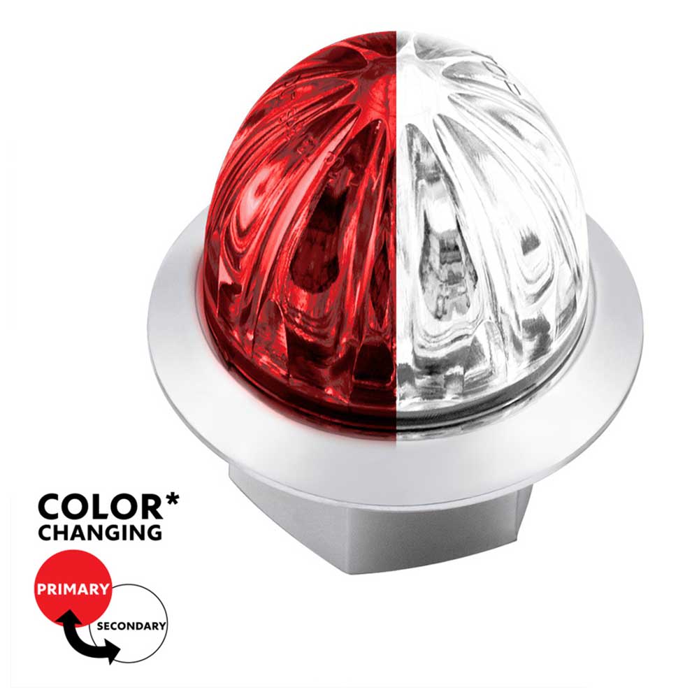 Double Fury Mini Watermelon Red, White 2 LED Light with Clear Lens