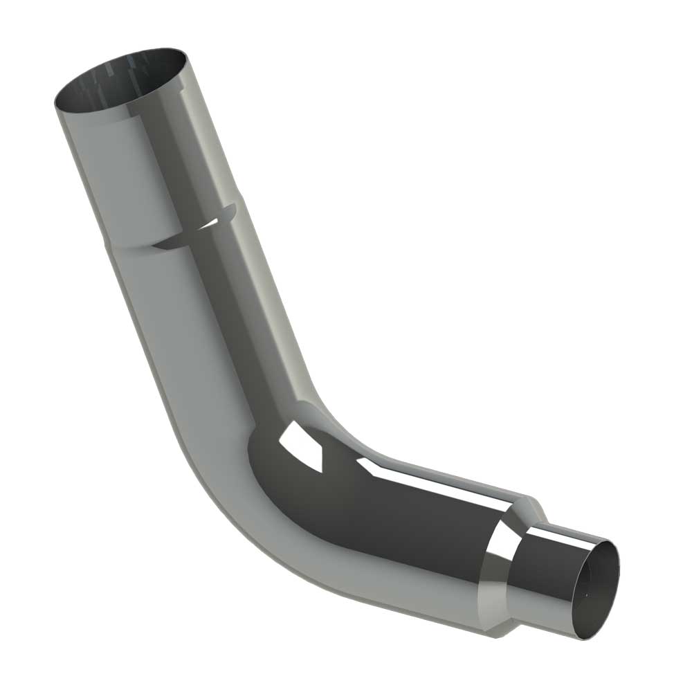 7"-5"D x 20"L x 20"R 60 Degree Chrome Elbow with Plain End