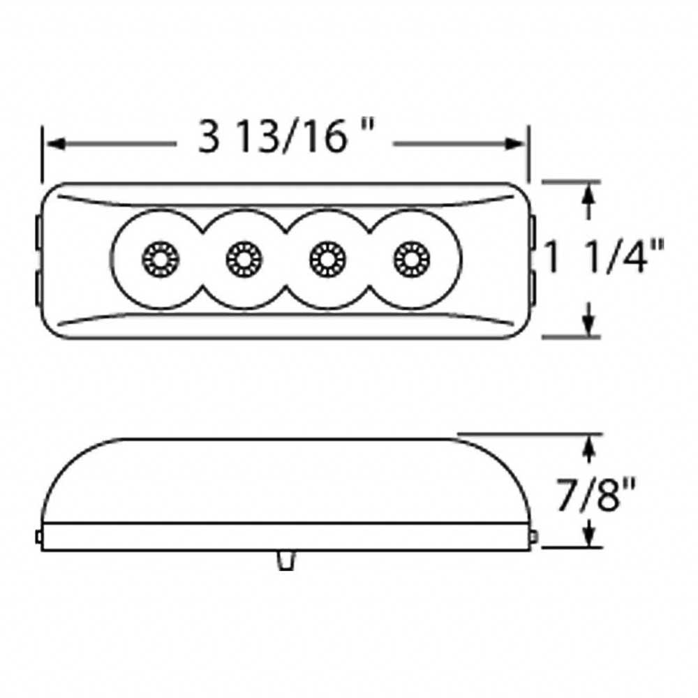 4 LED Reflector Rectangular Light