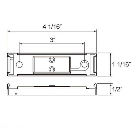 4" Chrome mounting bracket for rectangular mount light, close-up