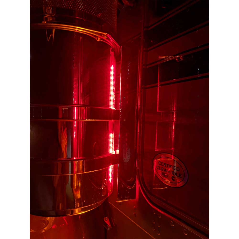 Kenworth W900B, W900L 15" SS Red LED Backlit Rear Air Cleaner Light Bar with Clear Lens