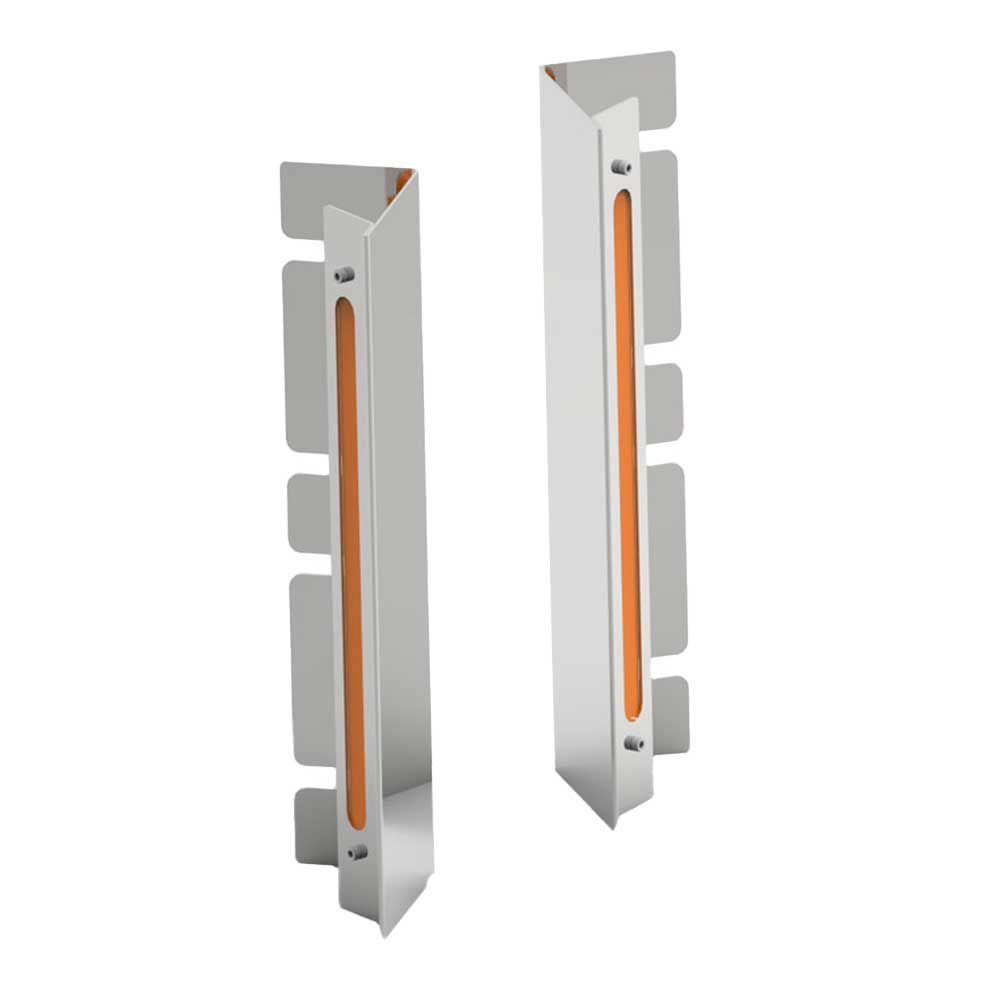 Kenworth W900B, W900L 15" SS Amber LED Backlit Front Air Cleaner Light Bar with Clear Lens