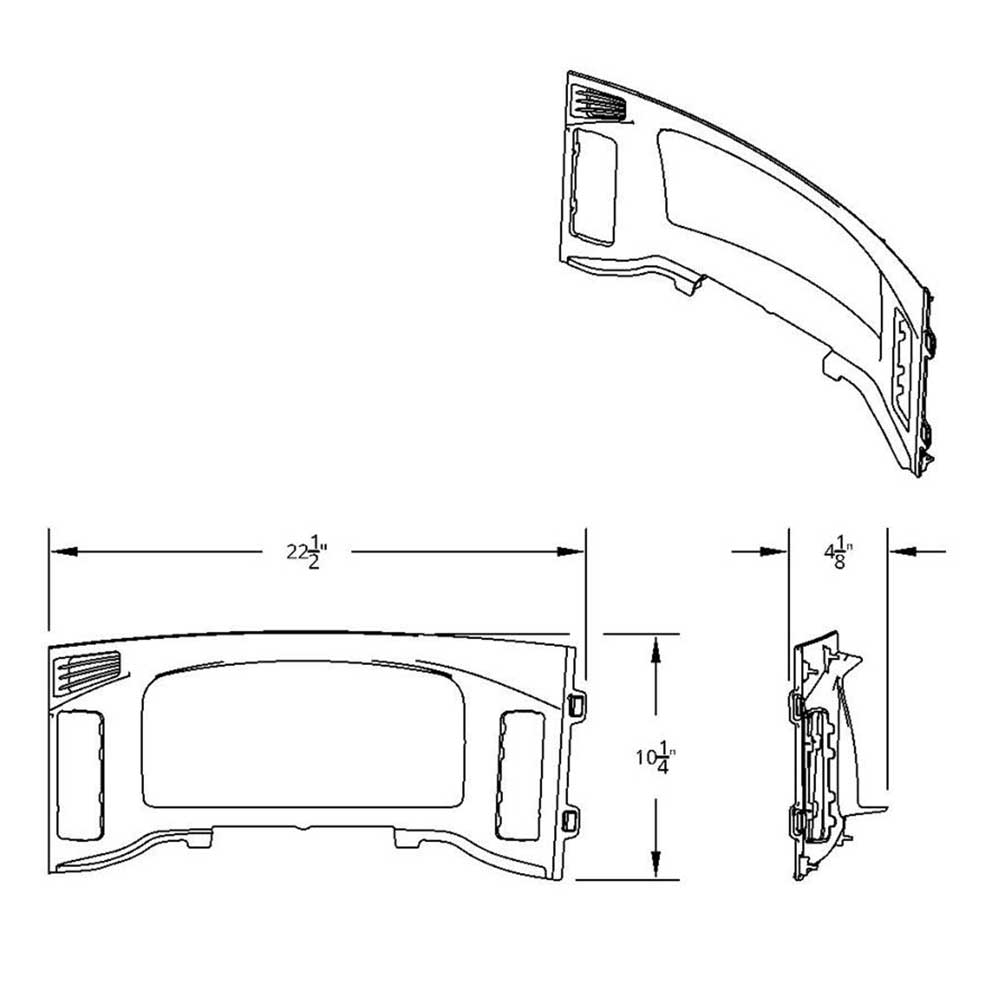 Freightliner Cascadia 2018+ Chrome Plastic Center Dash Instrument Bezel