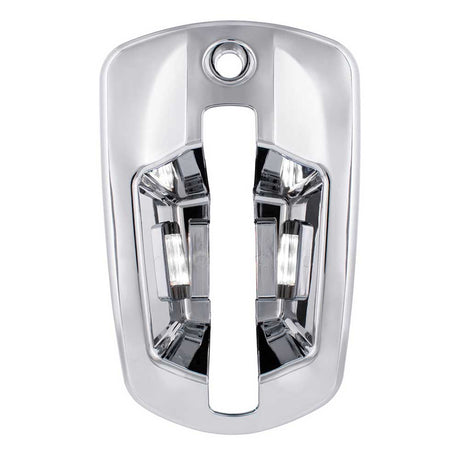 Freightliner Cascadia 2018+ chrome 6 white LED passenger side door handle cover for semi trucks