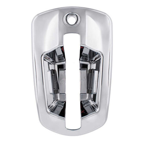 Freightliner Cascadia 2018+ chrome 6 white LED passenger side door handle cover, closer view