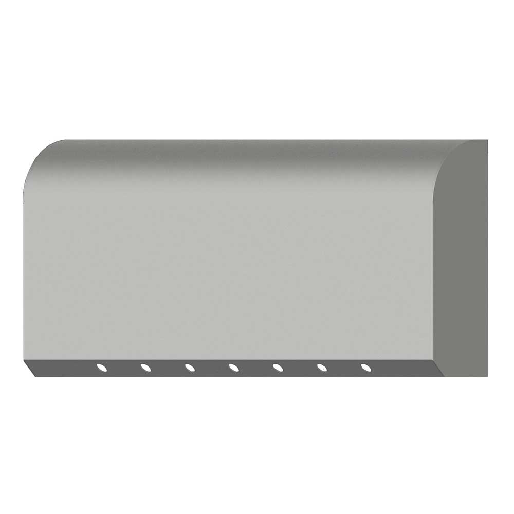 Peterbilt 386, 389 Paintable Aluminum Sleeper Shock Cover with Seven 3/4" Hole Cutouts on Flange Only